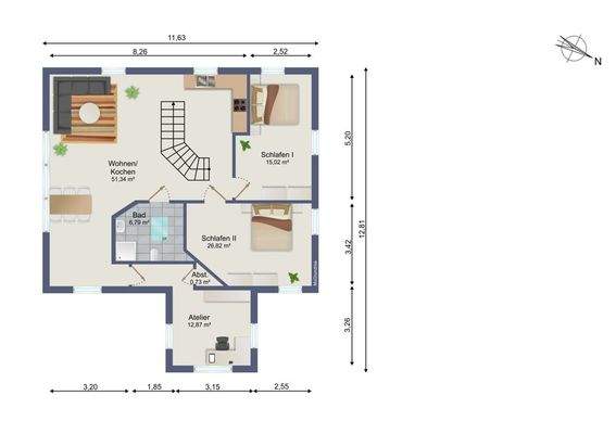 Grundriss Dachgeschoss Betreiberwohnung