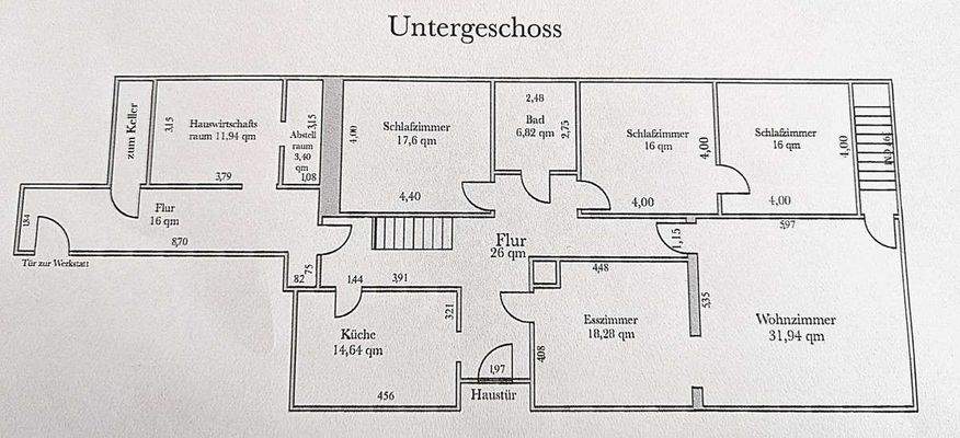 Grundriss UG Wohnhaus