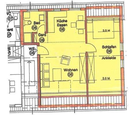 Grundriss 1-Zimmer-Studio