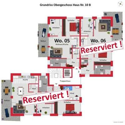 Grundriss Obergeschoss Haus Nr- 10 B