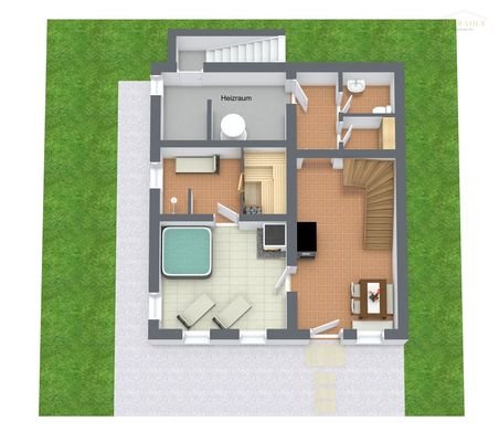 3D  Grundriss Erdgeschoß