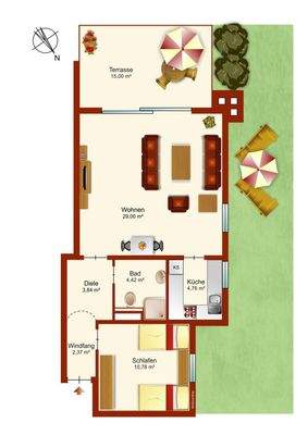 Grundriss der Wohnung 