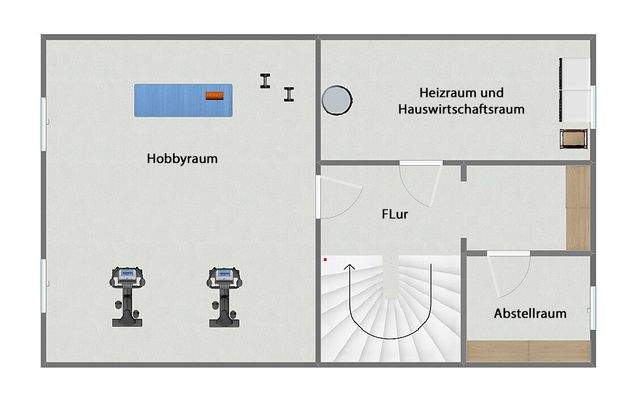 Grundriss Kellergeschoss (nicht maßstabsgetreu)