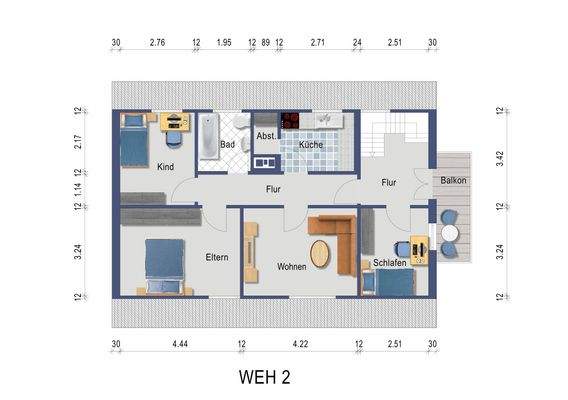 WEH 2 im Dachgeschoss