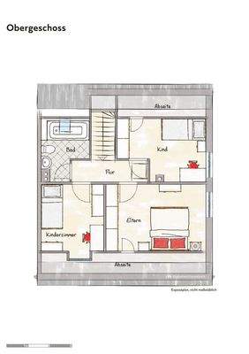Grundriss Obergeschoss, beispielhaft