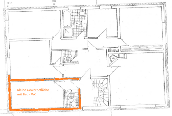 Grundriss Obergeschoss - kleine Gewerbefläche
