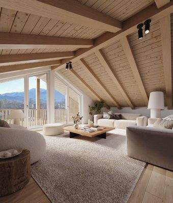 Visualisierung Studio im Dachgeschoss