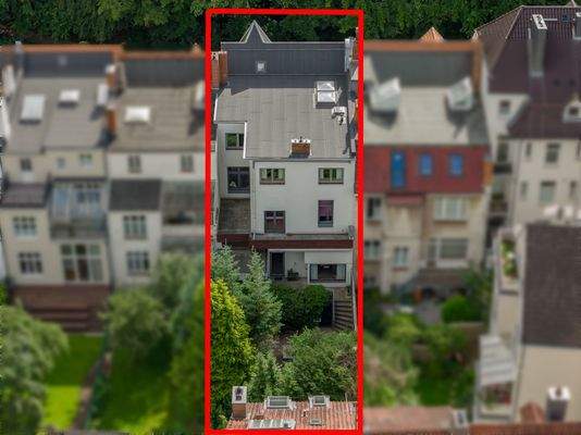 Drohnenansicht des Hauses 