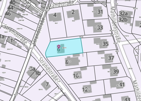 Das Grundstück mit Lage des ehemaligen Altbestands