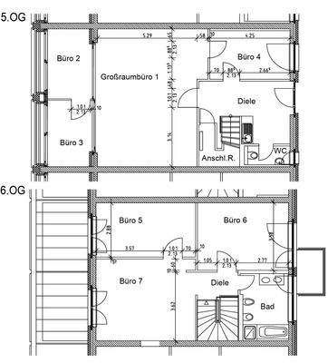 Grundrissplan 5. und 6.OG