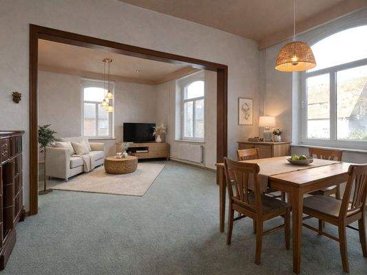 Wohn und Essbereich visualisiert