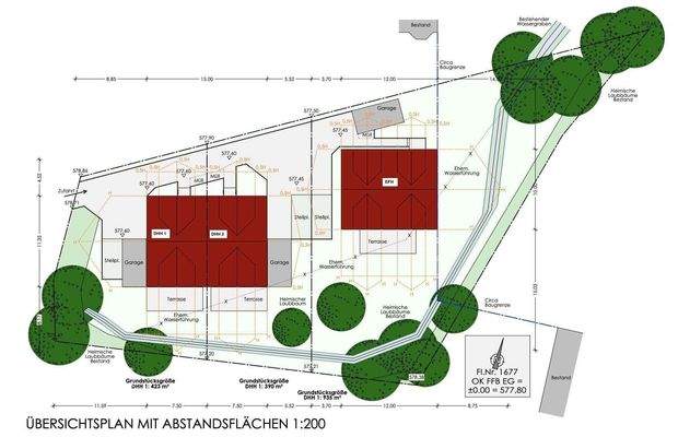 Lageplan mit Bespielbebauung