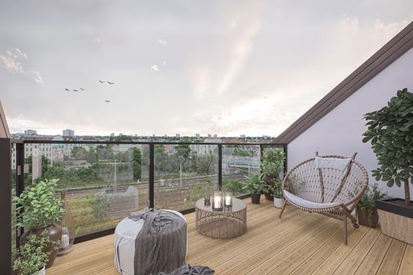 Visualisierung Balkon mit Weitblick