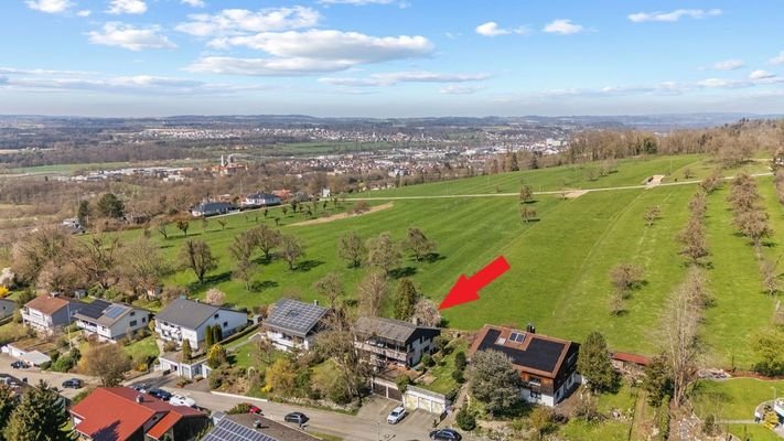 Luftaufnahme mit Blick auf Weißenau und Ravensburg Altstadt (NW)