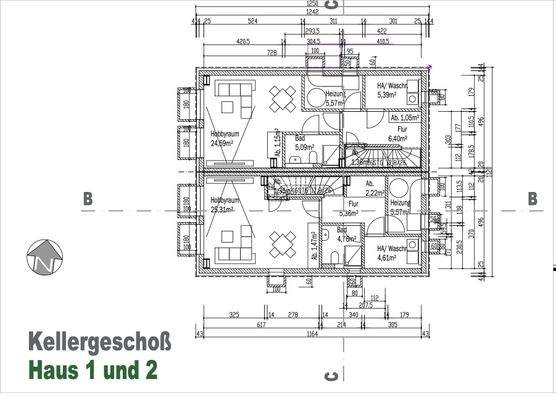 Kellergeschoss Haus 1 & 2