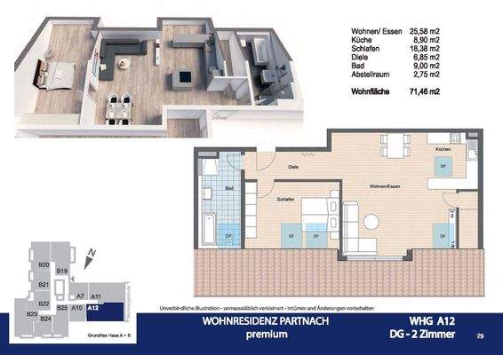 Grundriss Dachgeschosswohnung