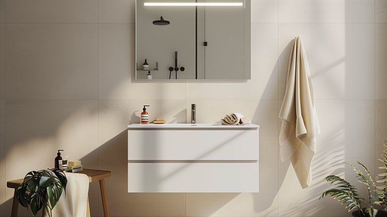 Modernes Wellnessbad - Neubauwohnen in der Hofmannstraße (Visu)