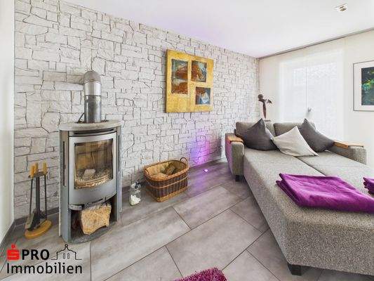 Wohnbereich mit Kaminofen