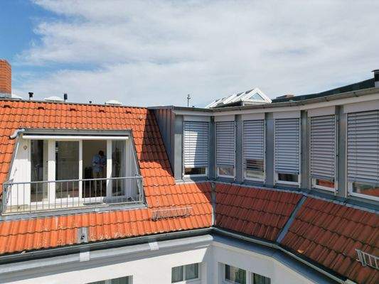 Terrasse vom Wohnzimmer und Schlafzimmer 1 Fenster