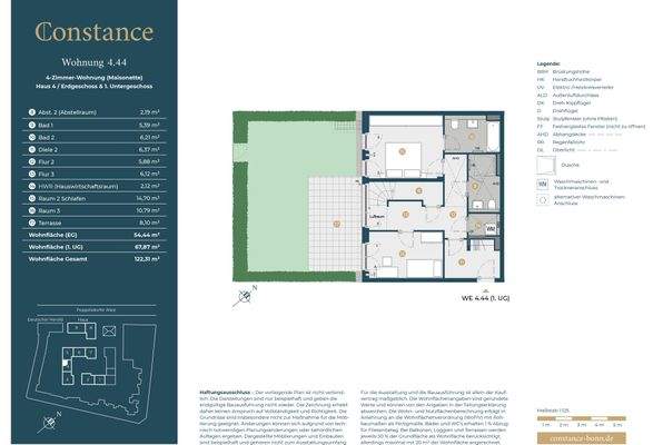 Grundriss WE 4.44 UG