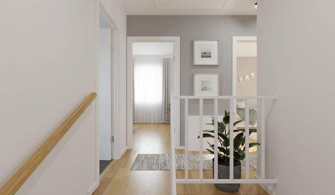 Heller und freundlicher Flur im Obergeschoss