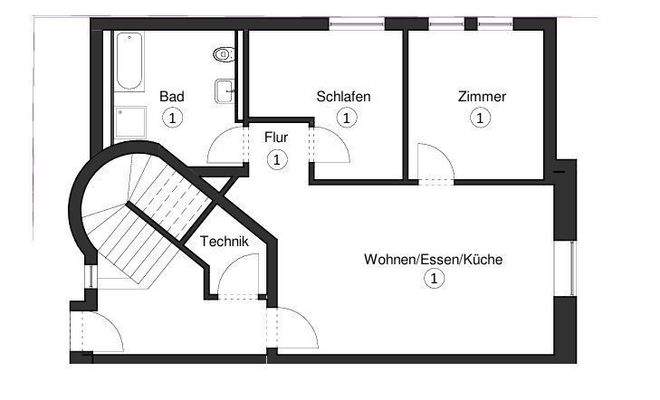 Grundriss 1.EG hinten