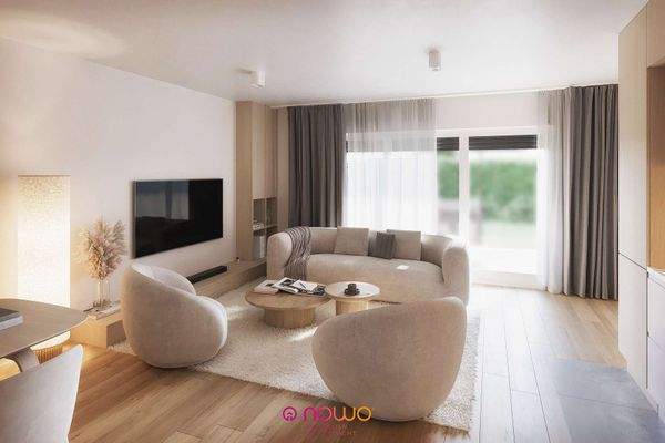 Whg. 18 - Teilansicht Wohnbereich mit Zugang zum Balkon