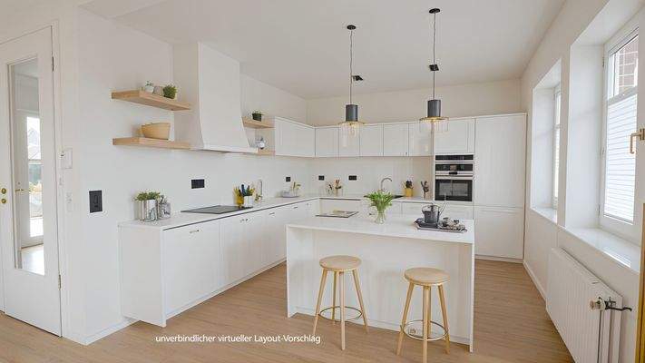V1658 Küche mit virtuellem unverbindlichem Layout-Vorschlag - Erdgeschoss