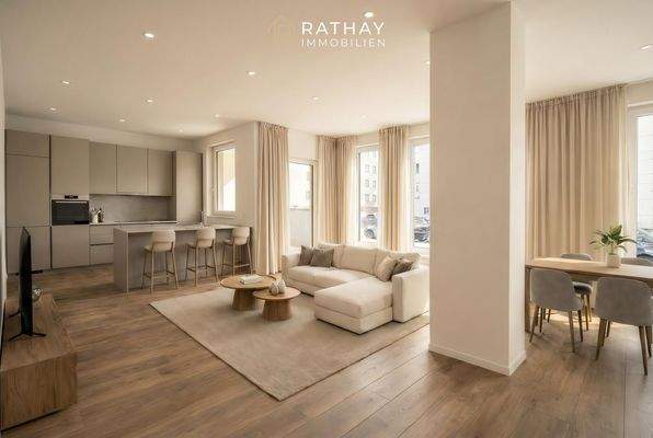 Visualisierung Wohn- und Essbereich