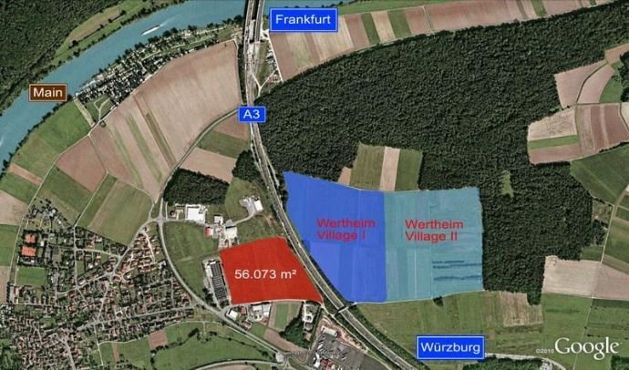 Wertheim Village: Zu erwerbende Gewerbehalle noch nicht vorhanden, mit dem letzten Gewerbegrundstück liegt  direkt ne...