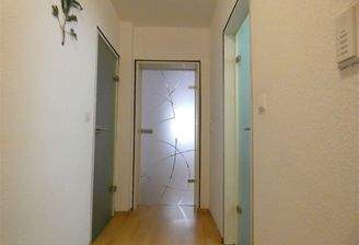 einladender Flur mit Glastüren