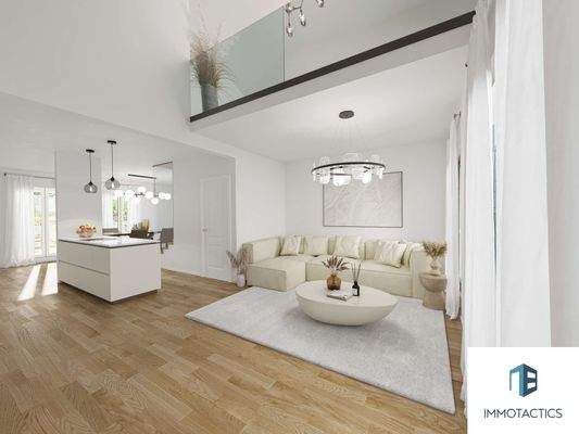 Wohnbereich / Essbereich gestaged