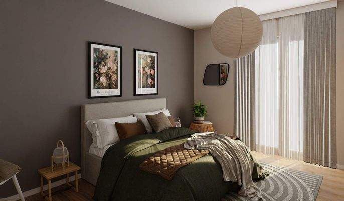 Helles und komfortables Schlafzimmer