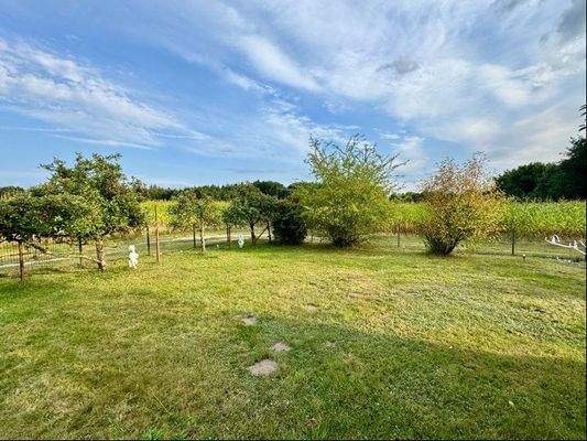 Garten mit Blick übers Feld