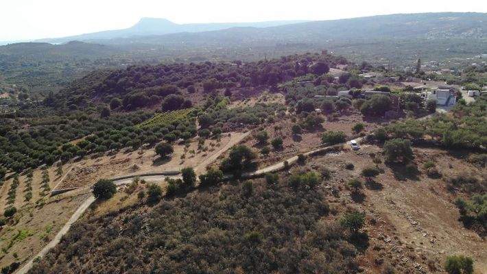 Kreta, Stilos: Baugrundstück mit Panoramablick auf Meer und Berge zu verkaufen
