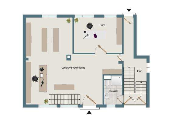 Grundriss Beispiel: Laden- und Verkaufsfläche