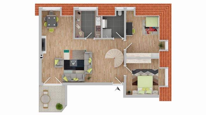 Grundriss untere Etage