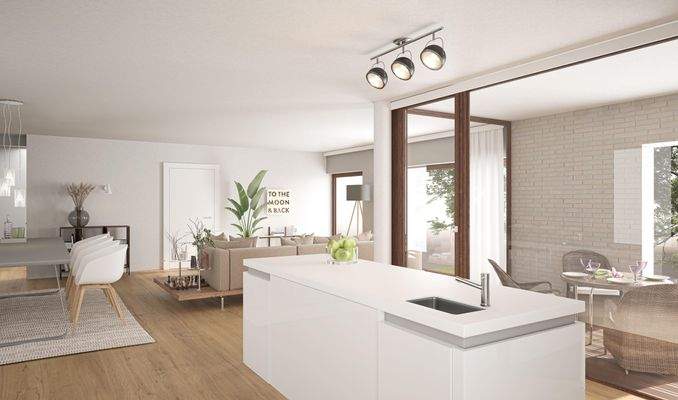 Wohn-/Essbereich Perspektive