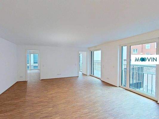 Ansicht V: Wohn- und Esszimmer mit offenem Küchenbereich