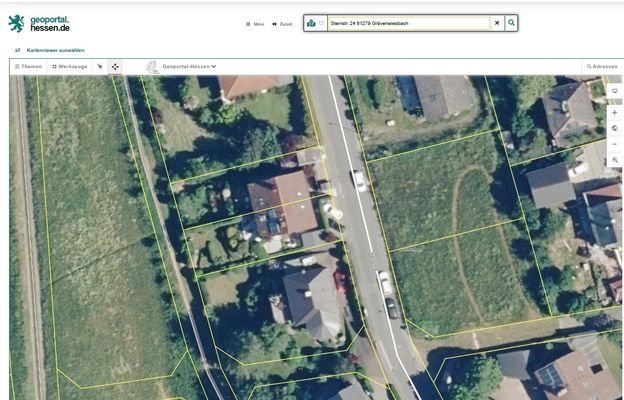Geoportal Hessen: Größe und Lage des Grundstücks