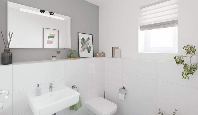 Komfortables Gäste-WC im Erdgeschoss