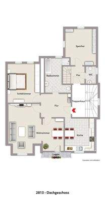 Grundriss DG visualisiert 2813