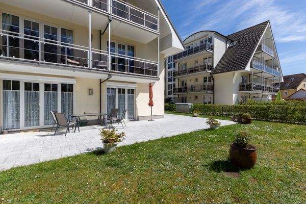 Die weitläufige Terrasse 