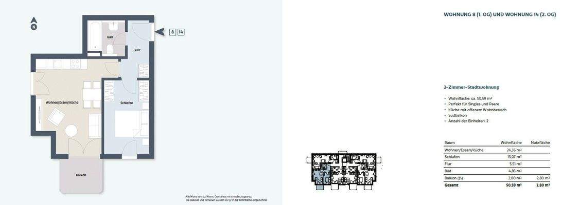 Grundriss ETW 8 + 14