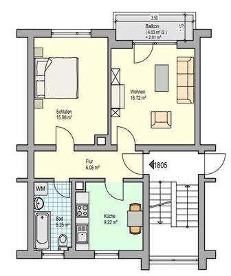 Grundriss Wohnung 2.OG