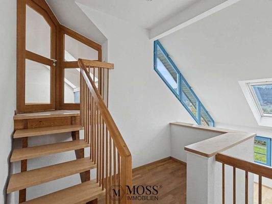 Zugang Dachgeschoss - Zimmer mit Tür