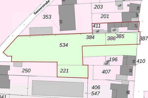 Grundstück markiert