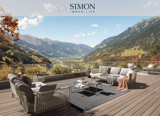 Panoramablick ins Gasteinertal Visualisierung Herbst