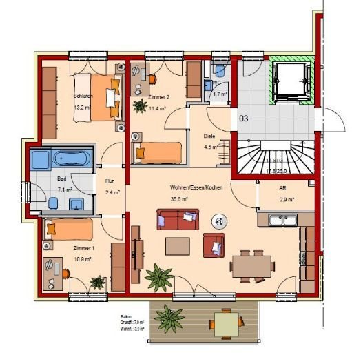 Perfekte Wohnung für Familien! - 4 Zimmer-Wohnung mit Balkon, 93 m² Wohnfläche zum TOP PREIS!