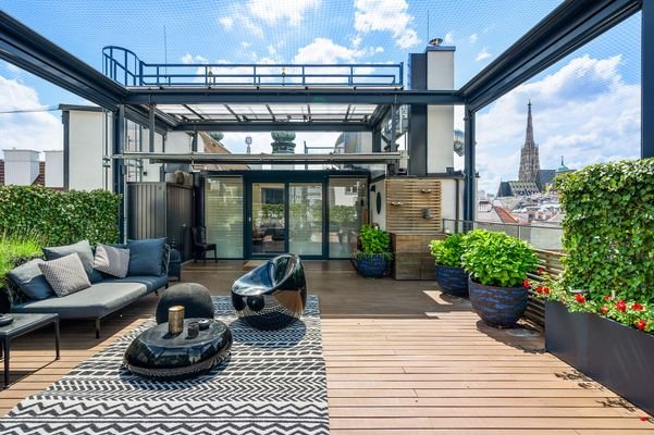 360 Grad Dachterrasse mit Stephansdom Blick